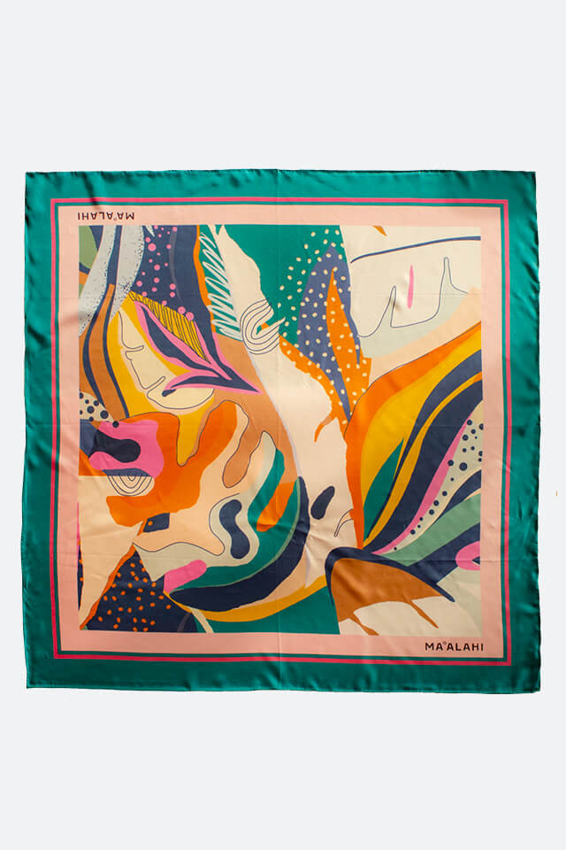 Silk scarf Kaipo – double-sided printed