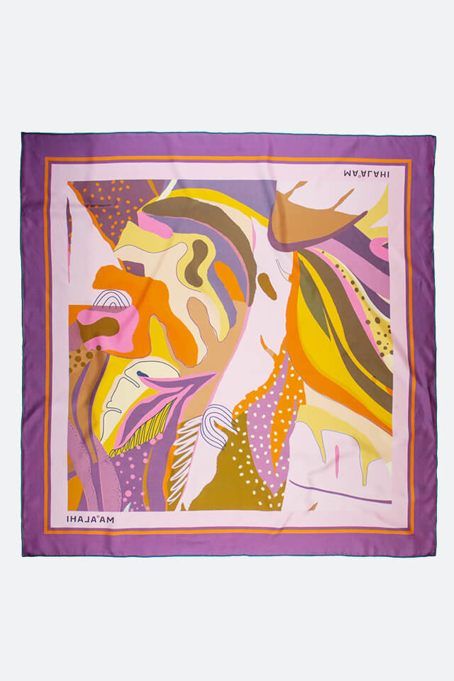 Silk scarf Kaipo – double-sided printed